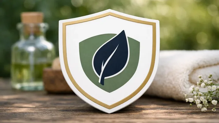 Protective shield with a leaf in a natural setting — hero visual for Essential Oils and Pets: What's Safe for Dogs and Cats
