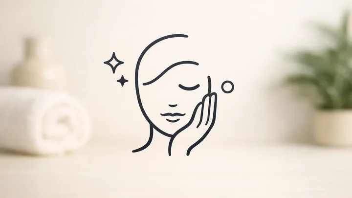 Gentle face motif for natural skincare — hero visual for Building a Natural Skincare Routine with Oils and C60